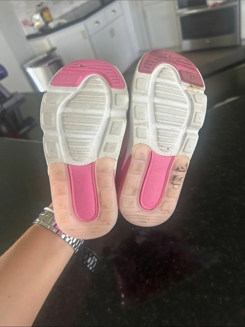 Nike Kids' Pink and White Air Max Slip-On Sneakers